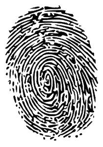 Image of a fingerprint taken from person arrested for Shoplifting